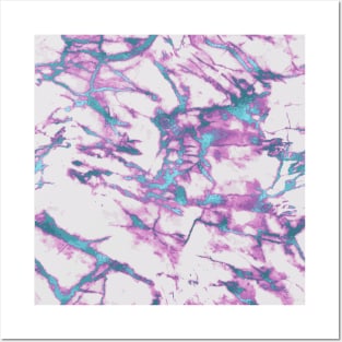 Marble Pattern Aesthetic Purple Blue Teal Posters and Art